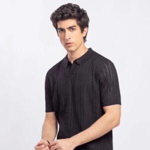 Johnny Collar Knitted Polo
