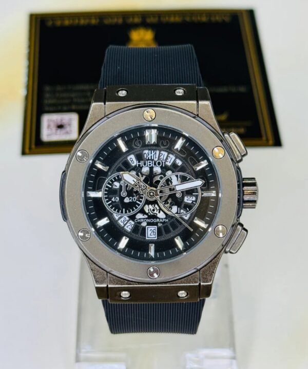 Minimal Black Hologram Silicon Branded Watch