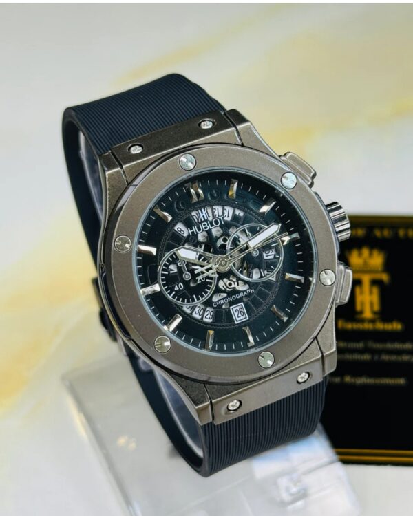 Minimal Black Hologram Silicon Branded Watch - Image 3