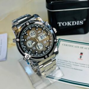 Silver Metal Digital Analogue Tokdis Watch