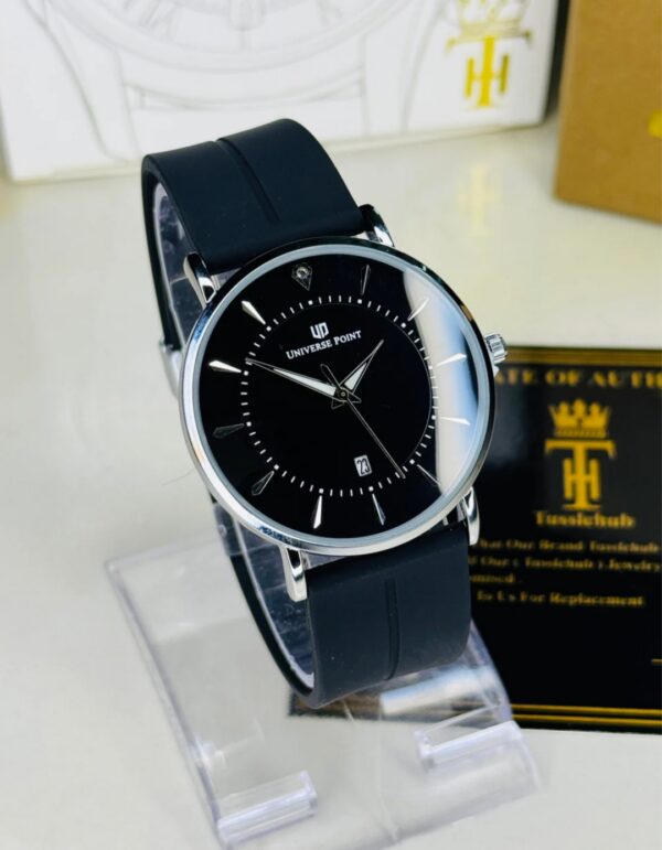 Black Silver Slim Watch - Image 2